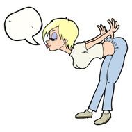 cartoon sexy woman with speech bubble N18