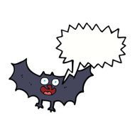 cartoon bat with speech bubble N18