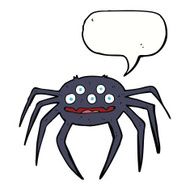 cartoon halloween spider with speech bubble N9