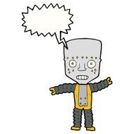 cartoon robot with speech bubble N166