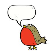 cartoon robin with speech bubble N25