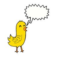 cartoon happy bird with speech bubble N33