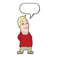cartoon friendly man with speech bubble N16