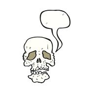 cartoon skull with speech bubble N27