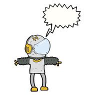 cartoon astronaut with speech bubble N110