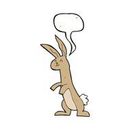 cartoon rabbit with speech bubble N80