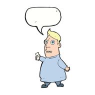 cartoon nervous man with tickets speech bubble N9