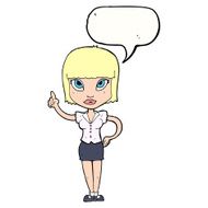 cartoon pretty girl with idea speech bubble N27