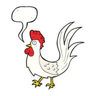 cartoon cockerel with speech bubble N26