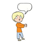 cartoon shocked boy with speech bubble N27