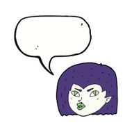 cartoon vampire face with speech bubble N32