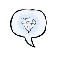 cartoon diamond with speech bubble