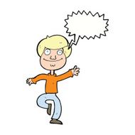 cartoon dancing man with speech bubble N17