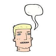 cartoon male head with speech bubble N9