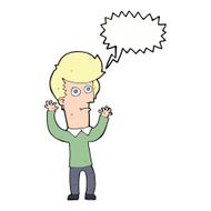 cartoon shocked man with speech bubble N98