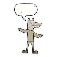 cartoon wolf man with speech bubble N44