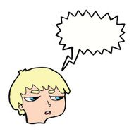 cartoon annoyed boy with speech bubble N35