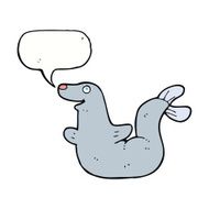 cartoon seal with speech bubble N18