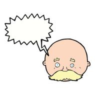 cartoon bald man with mustache speech bubble N16