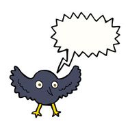 cartoon crow with speech bubble N13