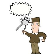 cartoon film maker with speech bubble N8