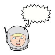 cartoon astronaut head with speech bubble N9