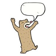 cartoon bear with speech bubble N10