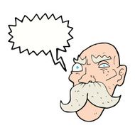 cartoon angry old man with speech bubble N126