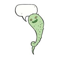 cartoon spooky ghost with speech bubble N43