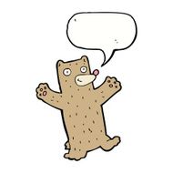 cartoon bear with speech bubble N11