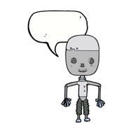 cartoon robot with speech bubble N169