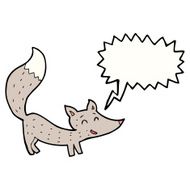 cartoon little wolf with speech bubble N18