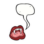 cartoon vampire lips with speech bubble N12