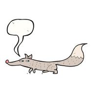 cartoon little wolf with speech bubble N19
