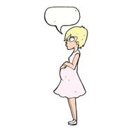 cartoon pregnant woman with speech bubble N18