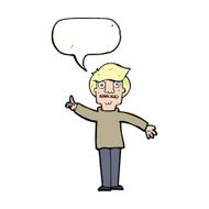 cartoon man asking question with speech bubble N44