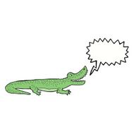 cartoon happy crocodile with speech bubble N8