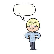 cartoon proud man with speech bubble N25