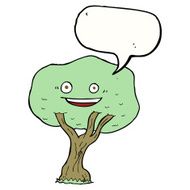 cartoon tree with speech bubble
