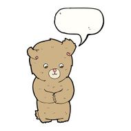 cute cartoon teddy bear with speech bubble N4