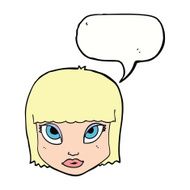 cartoon female face with speech bubble N134