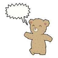 cute cartoon teddy bear with speech bubble N5