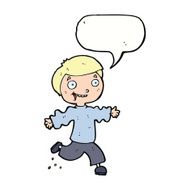 cartoon excited boy with speech bubble N128