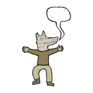 cartoon wolf man with speech bubble N45