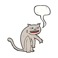 cartoon happy cat with speech bubble N5