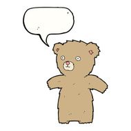 cute cartoon teddy bear with speech bubble N6