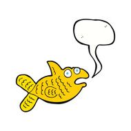 cartoon fish with speech bubble N76