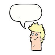 cartoon happy man face with speech bubble N13