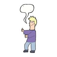cartoon happy man with speech bubble N409