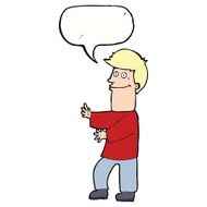 cartoon man gesturing with speech bubble N27